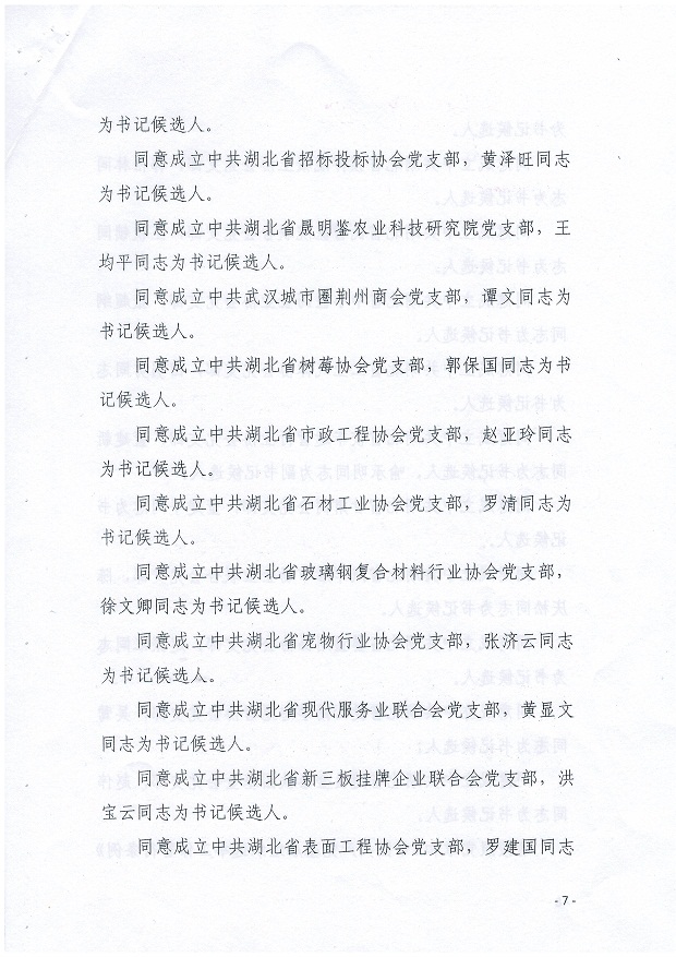 关于同意成立中共湖北省殡葬事业促进会等党支部的批复
