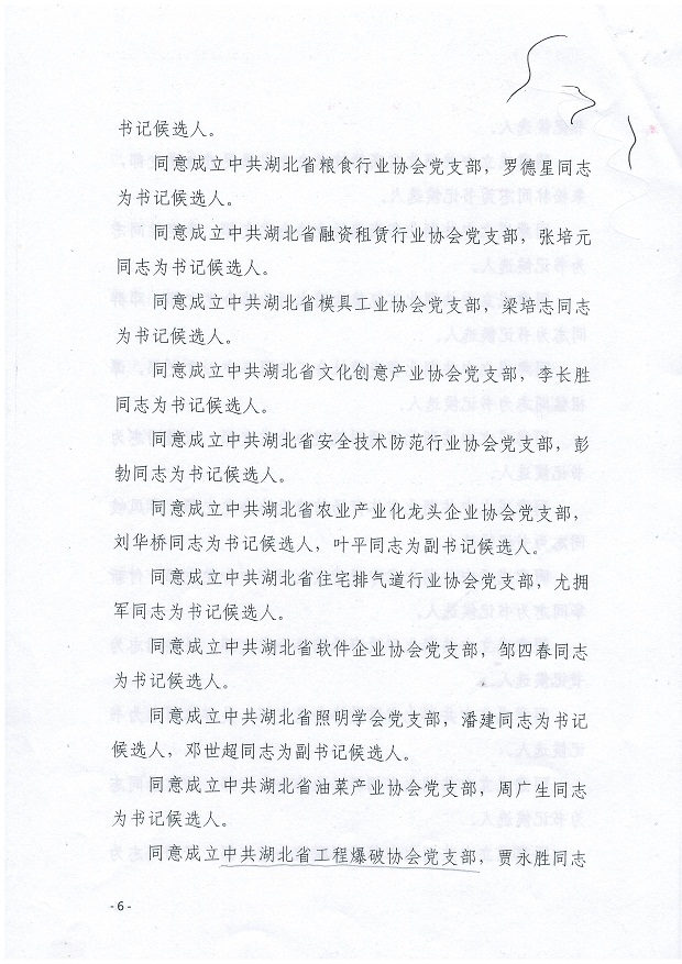 关于同意成立中共湖北省殡葬事业促进会等党支部的批复