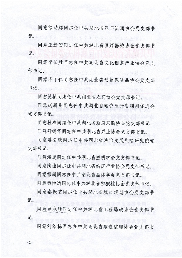 关于同意中共湖北省空调工程施工行业协会等党支部选举结果的批复